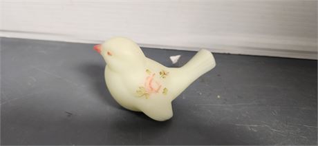 Vintage Fenton Signed & Hand Painted Custard Sparrow