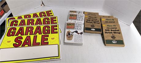 Gift Basket Shrink Wrap & Garage Sale Signs