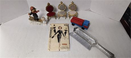 Vintage Victorian Dollhouse Chairs & Wrought Farberware Crumb Dish & More