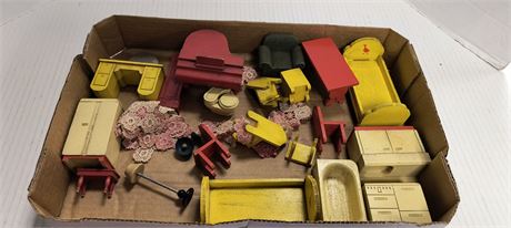 Vintage Wood Doll House Furniture