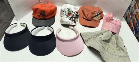 Flat Of Various Baseball Hats
