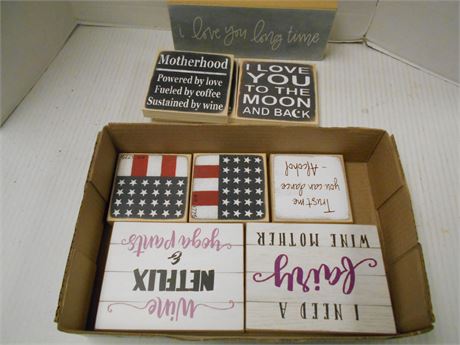 Lot Of Decorative Wood Signs