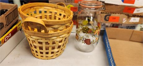 Baskets and a canister