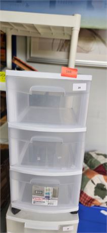 3 Drawer plastic storage container on wheels