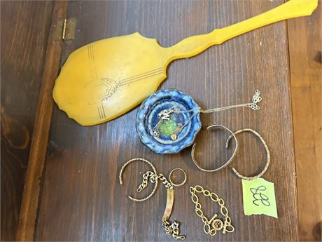 Jewelry and Vintage Mirror