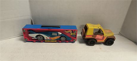 Vintage Dizzy Driver Jeep & Hot wheels Storage Case