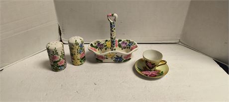 Table Tops Unlimited English Garden Caddy & Salt & Pepper Set & More