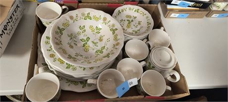 Lot Of Petite Flora Ironstone Plates & Cups