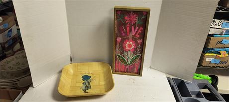 Holly Hobby Wood Serving Tray & Wood Framed Artwork