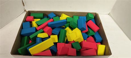 Flat Of Wood Building Blocks