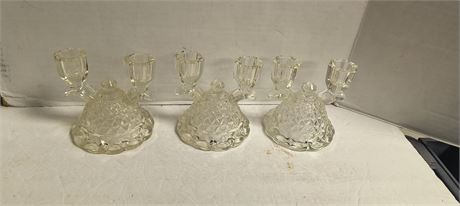 Vintage Double Light Crystal Candlesticks