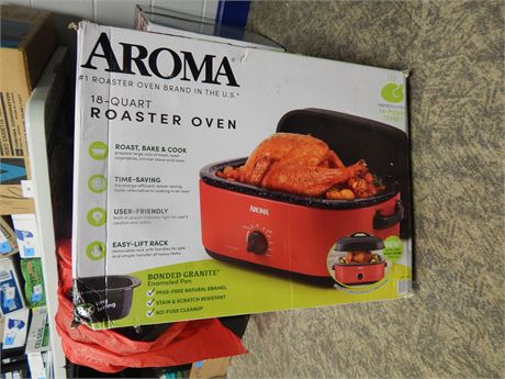 Aroma 18-Quart Roaster Oven. Dent In Side & Broken Handle