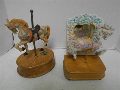 Albert E. Price Carrousel Horse & Unmarked Carrousel Horse