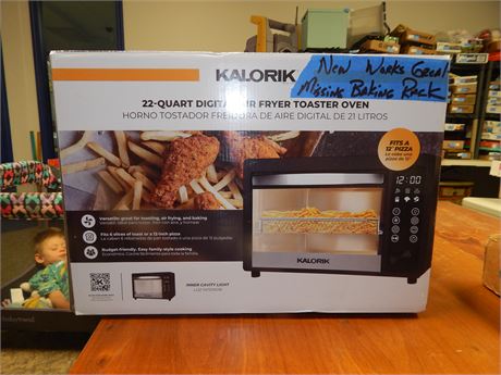 Kalorik 22-Quart Digital Air Fryer Toaster Oven. Missing Backing Rack