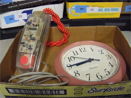 Clock and phones