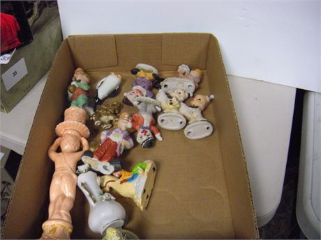 Glass clowns and knick knacks