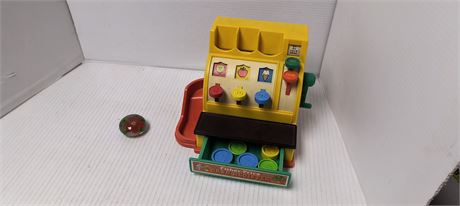 Vintage 1974 Fisher Price Cash Register & Vintage Paper Weight