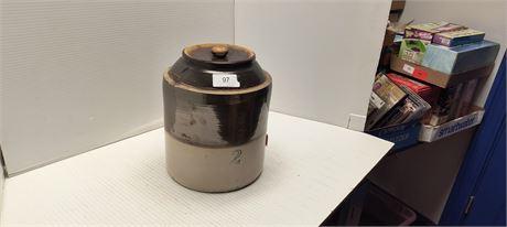 Vintage Crock With Lid