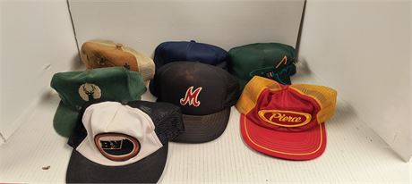 Flat Of Various Baseball Hats