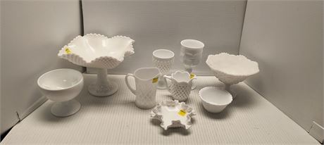 Lot Of Various Milk Glass