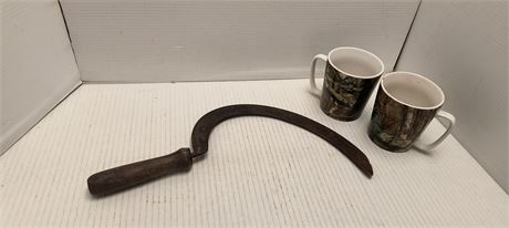 Mossy Oak Coffee Mugs & Vintage Hand Sickle