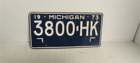 1973 Michigan License Plate