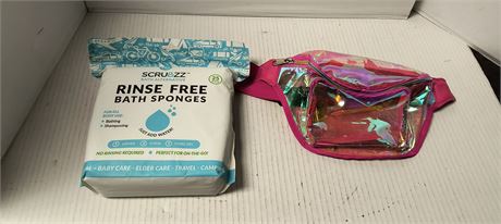 Rinse Free Bath Sponges & Fanny Pack
