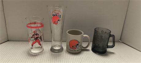 Cleveland Browns Drinking Glasses & Ronald McDonald Glass