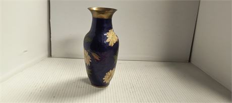 Blue Enamel Brass Vase