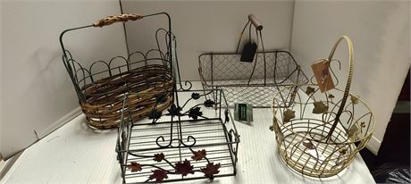 Metal Decorative Baskets Lot
