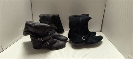 2 Pair Of Black Ladies Boots. Size 8 1/2