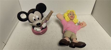 Mickey Mouse Collectible Statue & Ms. Wonderful Talking Doll