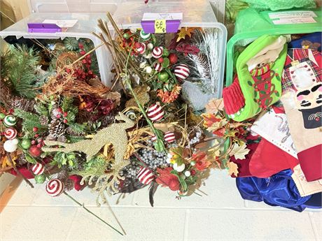 Holiday Decor Totes, Stockings, Large Selection