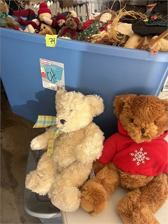 Bears, Snowmen, Stuffed Animals Lot