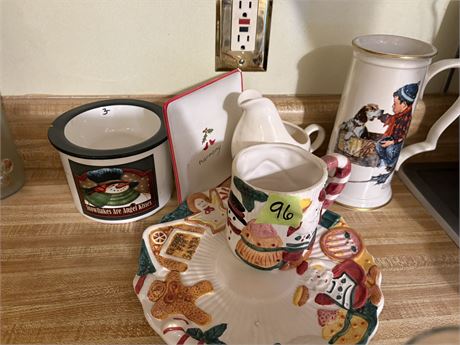 Holiday Plates and Mug