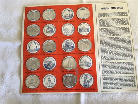 Sunoco "Landmarks of America Coin (token) Game Partially Complete