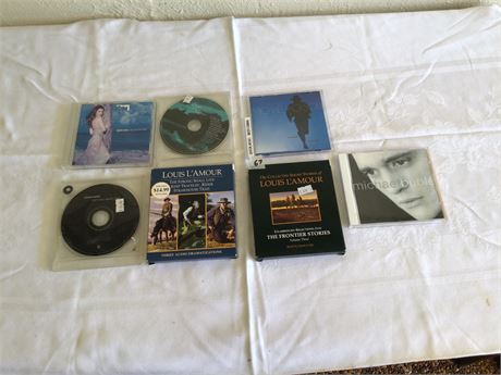 6 Louis L'AMOUR CD Audio Books & 5 Music CD's
