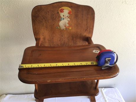 Nice Vintage Childs High Chair (Solid Wood)