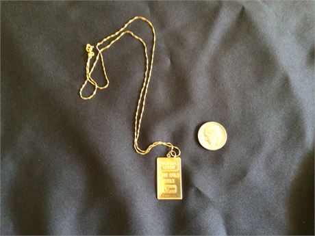 Gold Pendent on Necklace- Stamped