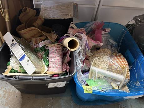 Fabric, Ribbon, Beading, Lace - Good Quality (2 Totes)