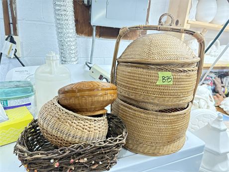 Vintage Chinese Wedding Basket, Misc Baskets
