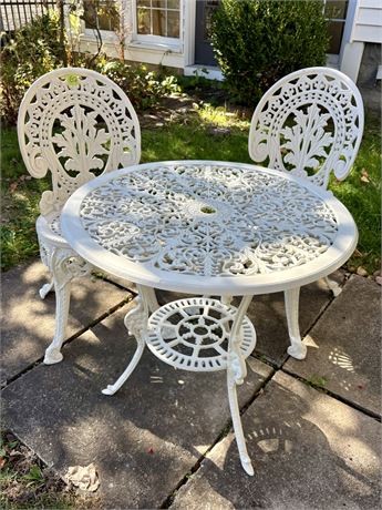Wrought Iron Bistro Set, Good Condition