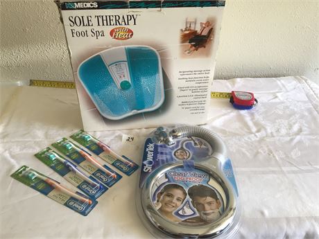 Fog Proof Shower Mirror, Foot Spa, New Tooth Brushes