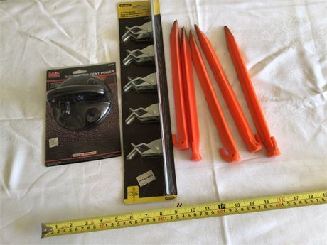 Storage Tool Clip, Suction Cup, Tent Stakes