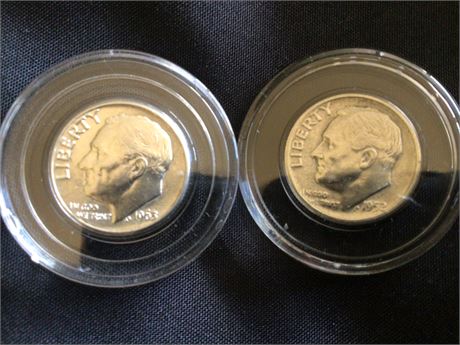 1952-S and 1965-D Roosevelt Dimes