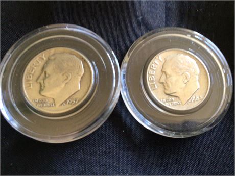 1957-D & 1964-D Roosevelt Dimes