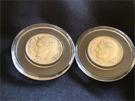 1963-D and 1954 Roosevelt Dimes