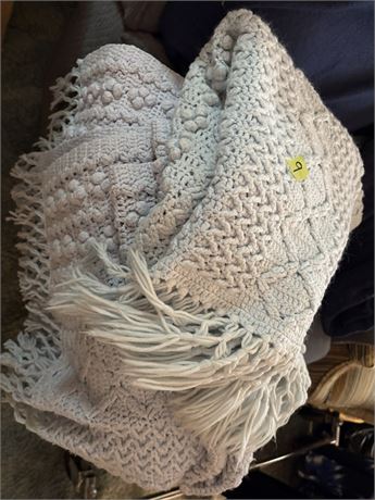 Handmade Knitted Blankets, Light Blue