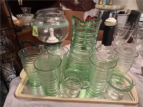 Vintage Glassware, Pitcher, Coffee Percolator