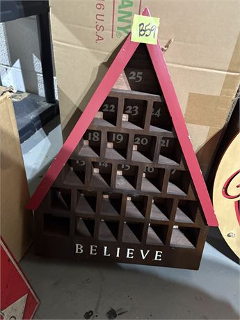 "Believe" Advent Wood Tree